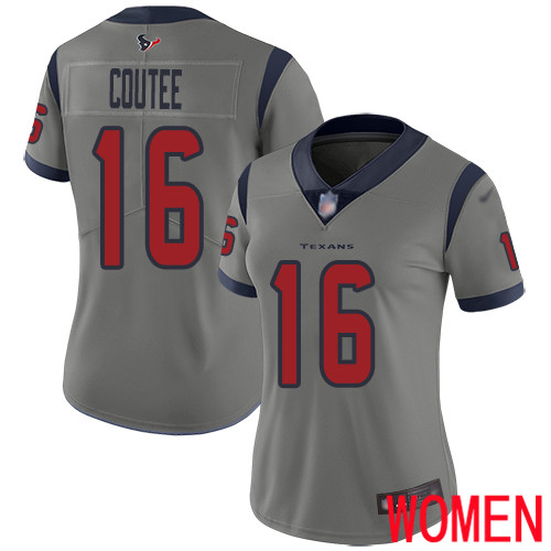 Houston Texans Limited Gray Women Keke Coutee Jersey NFL Football #16 Inverted Legend->women nfl jersey->Women Jersey